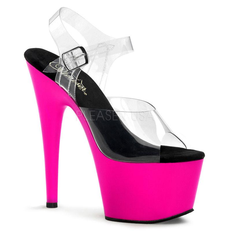 Adore 708UV Neon Pink UV Reactive 7 Pole Dance Heels