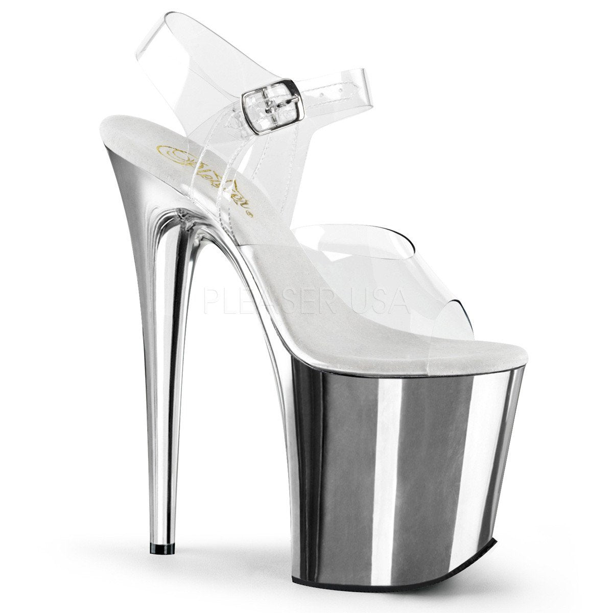 Silver chrome outlet heels