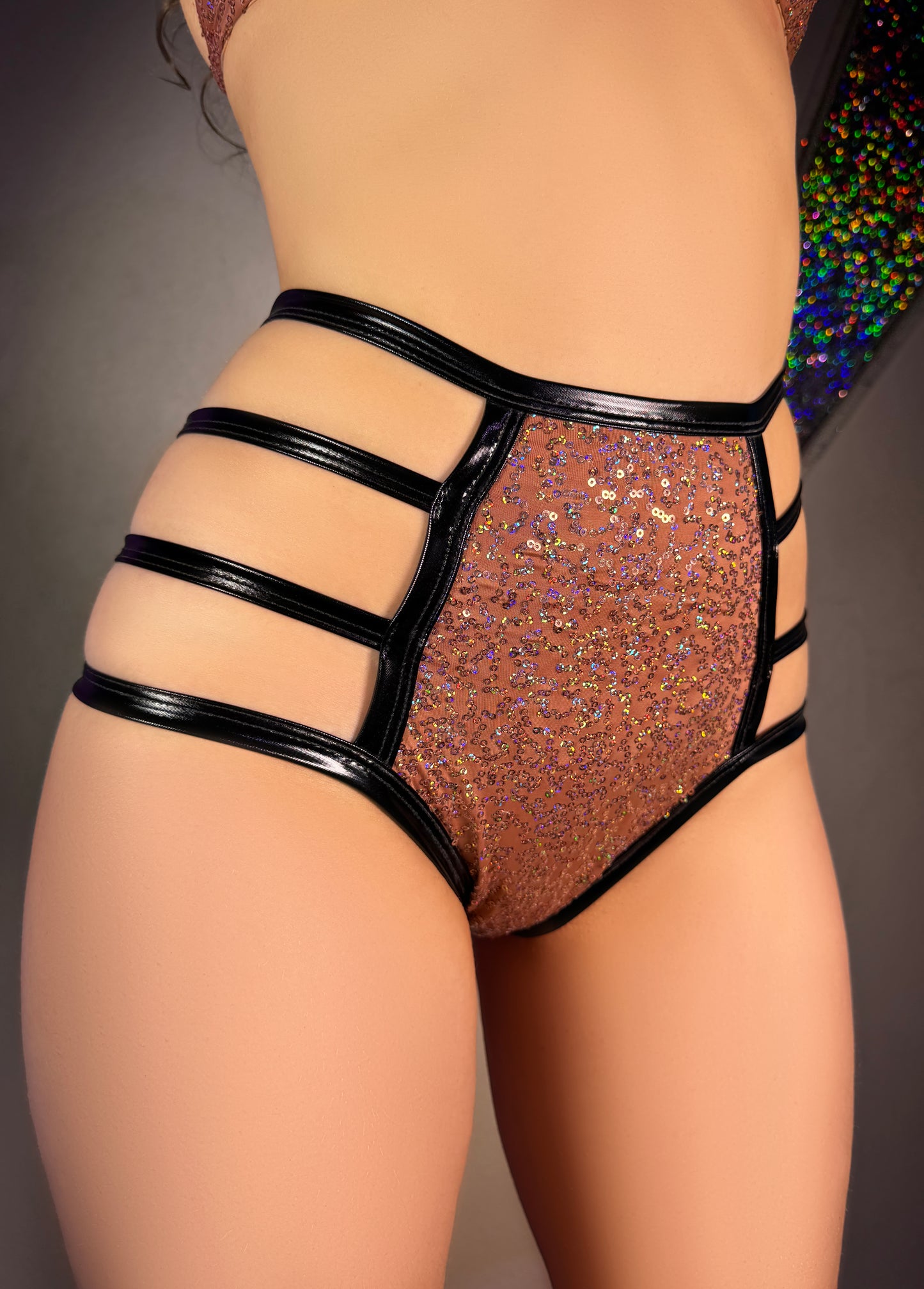 Glitter Riot High Waisted Strappy Pants